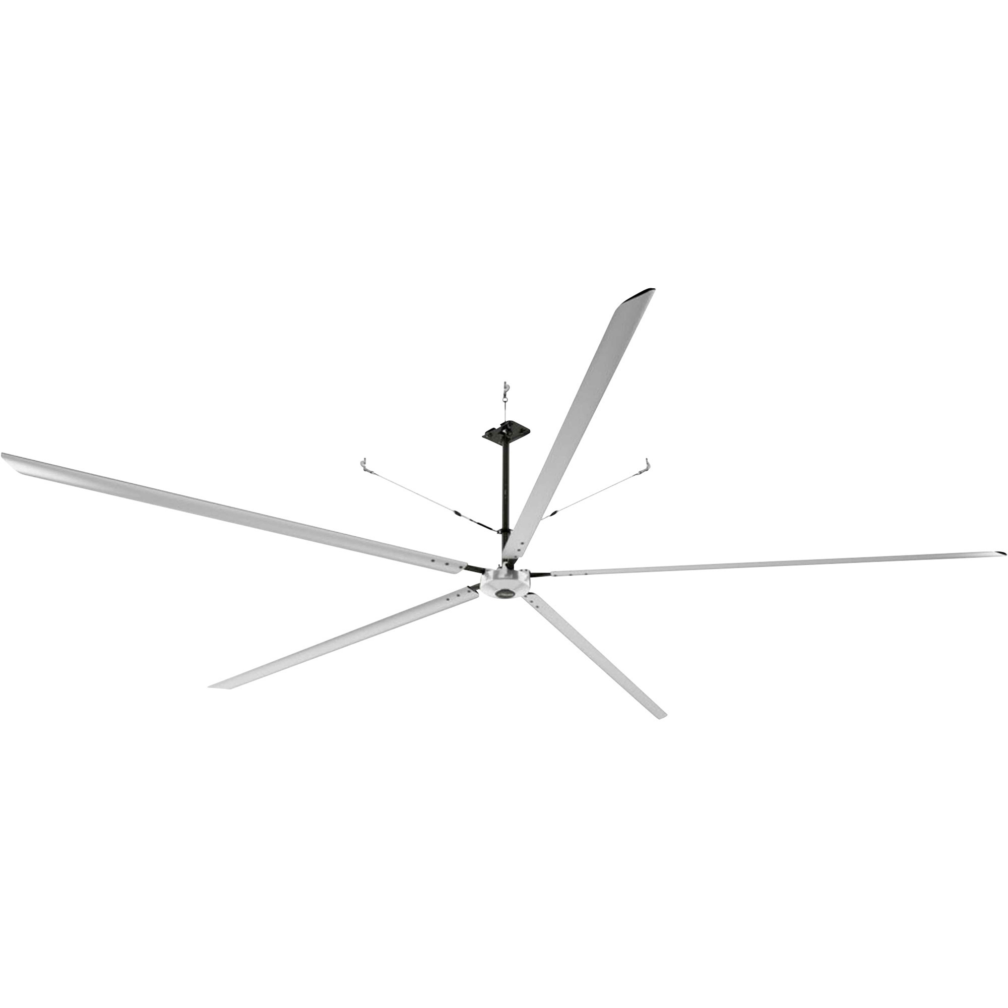Hunter Industrial Titan HVLS Ceiling Fan, 16ft., 220 Volts, Single-Phase, Silver, Model# 74135